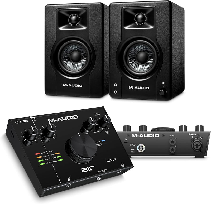 M-Audio BX3 und AIR 192 4-3.5" Studio-Monitore 120w und USB Audio Interface für Recordind und Multim