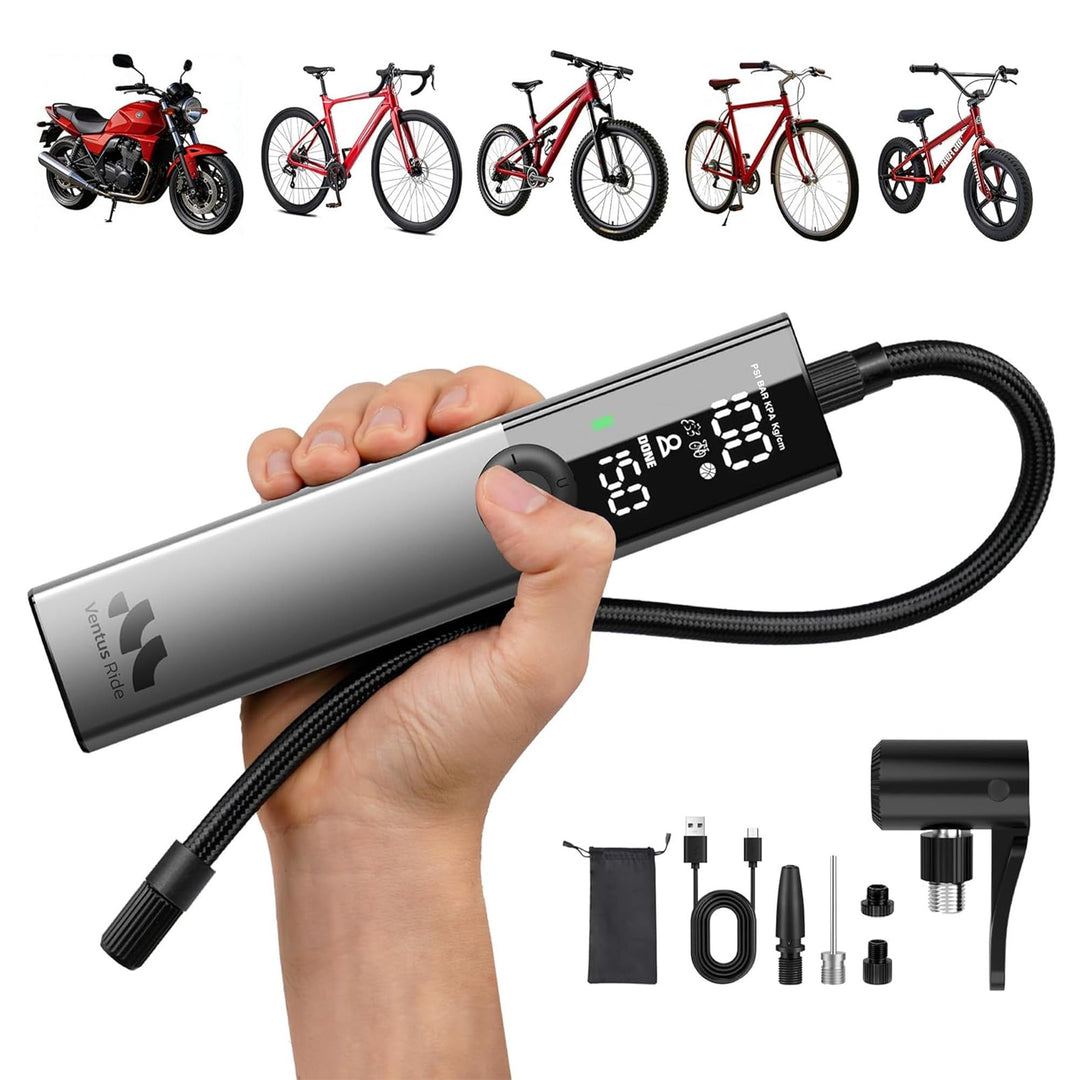 Woowind Ventus Ride Fahrradpumpe, 150 PSI/10,3 Bar, Elektrische Luftpumpe, Aufpumpen in 1 Minute, Ak