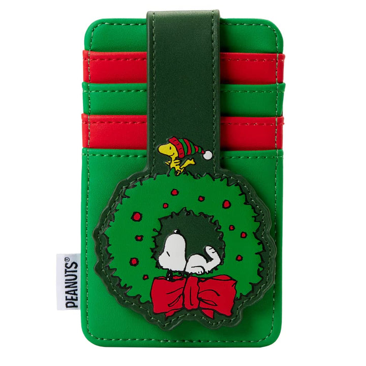 Loungefly Peanuts Snoopy & Woodstock Weihnachtskranz-Kartenhalter, Mehrfarbig/Meereswellen (Ocean Ti