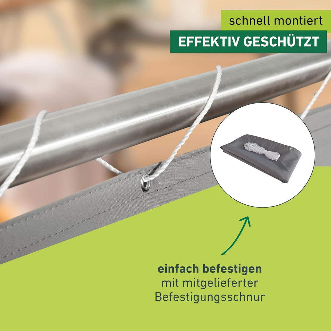 Windhager Balkonblende Malta Sichtschutz Balkon Windschutz, 0,9 x 5 m, Silber/grau, 06797, Silber