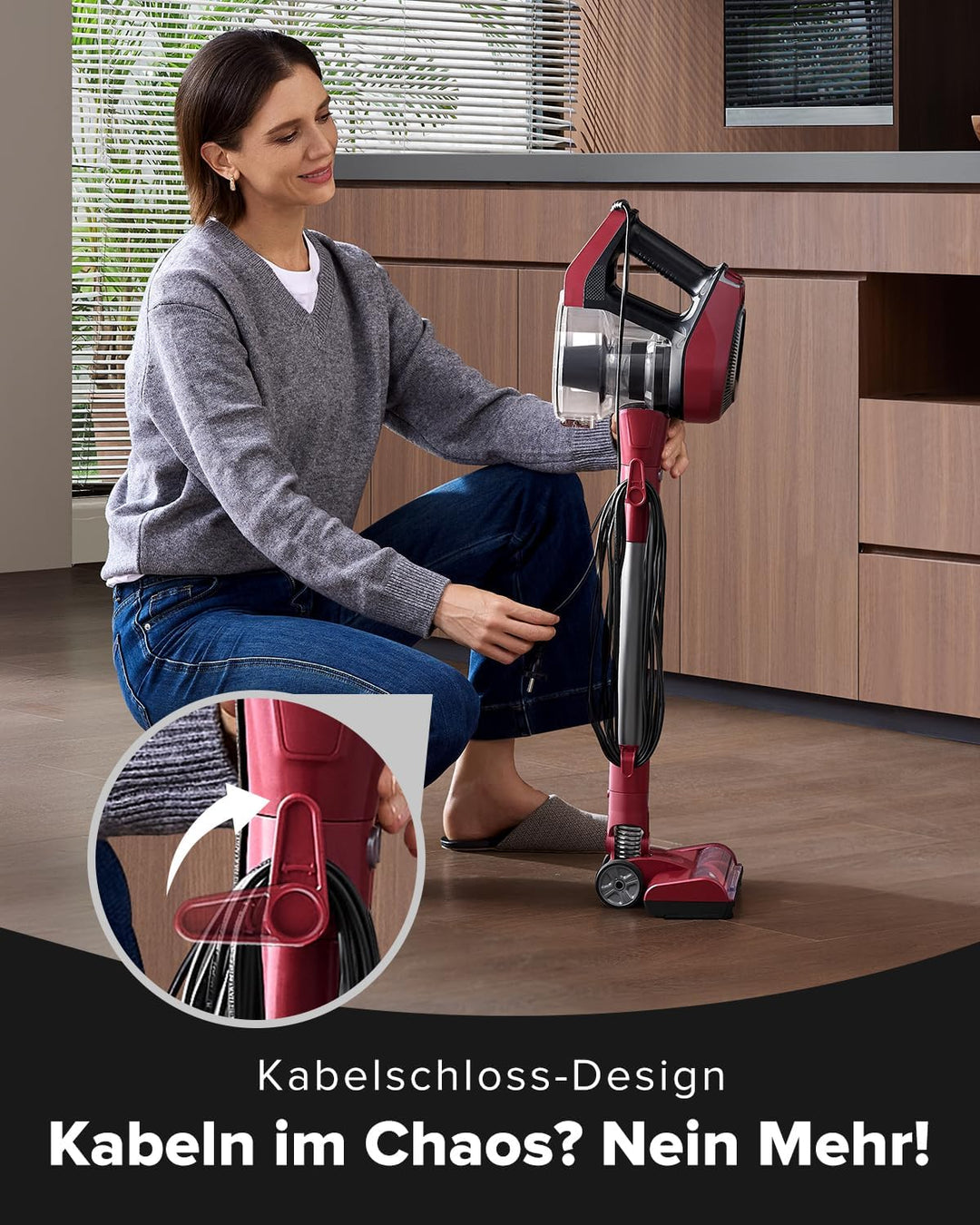 Vexilar C8 Staubsauger mit Kabel - 600W/60kPa Handstaubsauger mit 7m Kabellänge, verhedderungsfreie