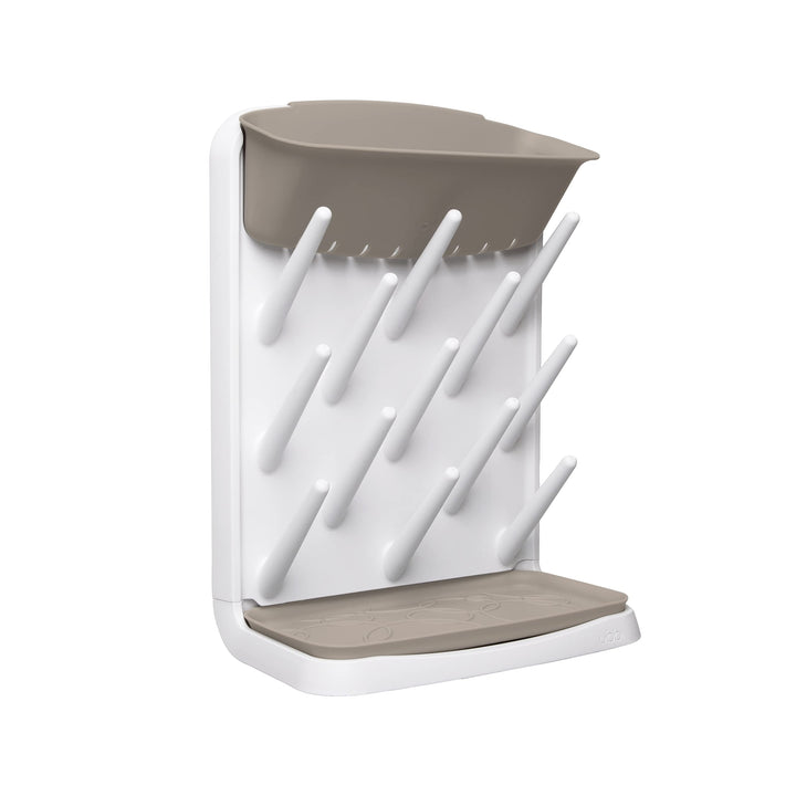 Ubbi Vertical Baby Bottle Drying Rack, Space Saving Countertop Drying Rack Baby Accessory, Taupe, Ta