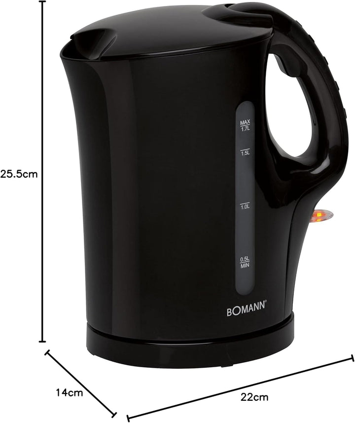 Bomann® Wasserkocher | Kettle | 1,7 L mit automatischer & manueller Abschaltung | herausnehmbarer Ka