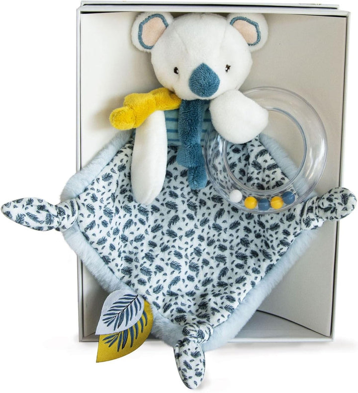 Doudou et Compagnie ET COMPAGNOE YOCA LE Koala Babydeckenrassel, DC3666, Weiss, 22 Schmusetuch mit R