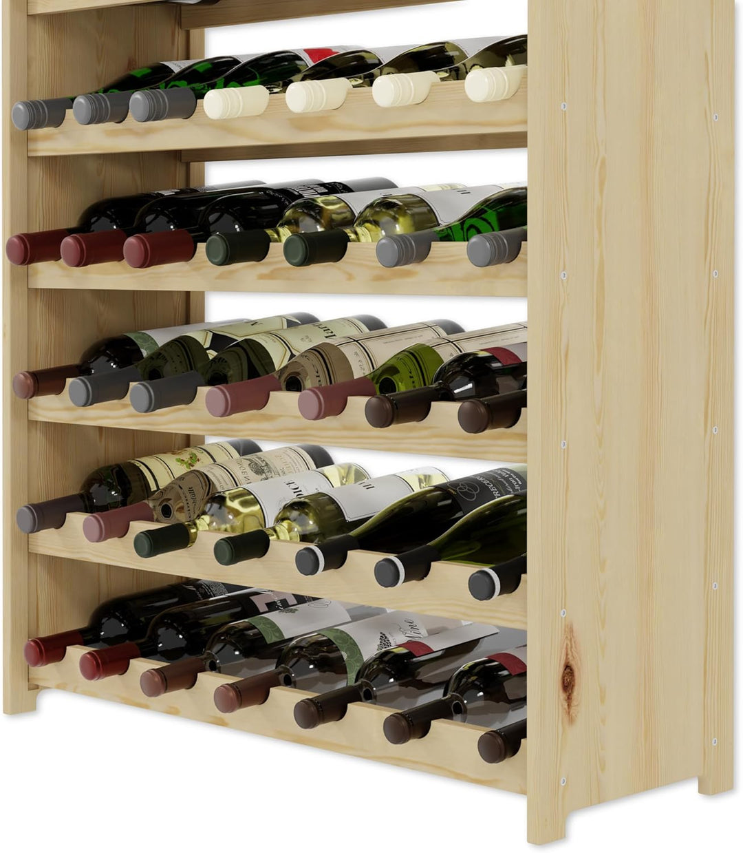 Lenmar, Wählen Sie Ihre Farbe, RW-3-63, Weinregal aus Holz, 118 x 72 x 26,5 cm, für 63 Flaschen, 9 l