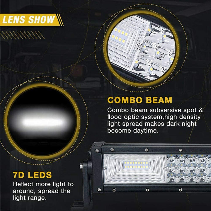 AUXTINGS 42 inch 540W Dreireihige LED LICHTLEISTE Spot Fahren Nebelscheinwerfer Flutlicht Spotlight