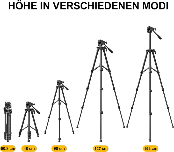 RALENO 60'' Stativ für Kamera, Kompaktes&Leichtes Stativ mit Tasche für Professionelle Fotografen, F