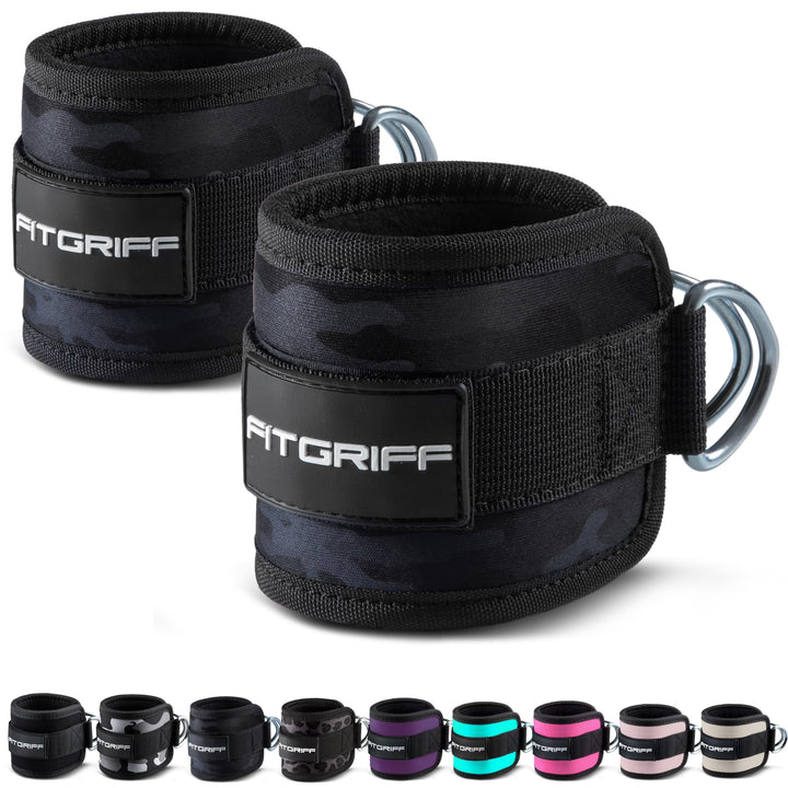 Fitgriff® Fussschlaufen V1 (gepolstert) - für Fitness Training am Kabelzug - (2 Stück) Ankle Straps