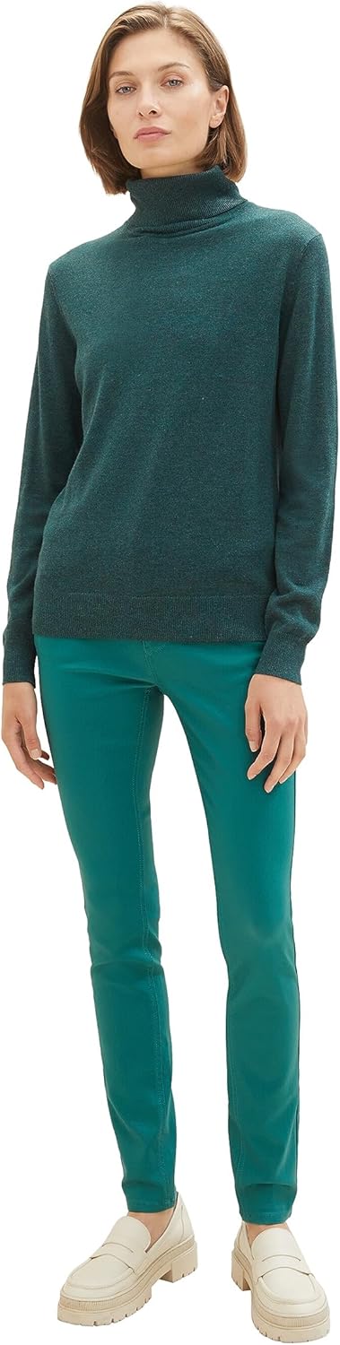 TOM TAILOR Damen Alexa Skinny Jeans in PU Leder-Optik 27W / 32L 21178 - Ever Green, 27W / 32L 21178