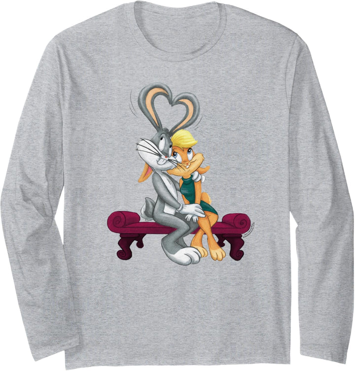 Looney Tunes Bugs and Lola Hearts Valentine's Day Langarmshirt