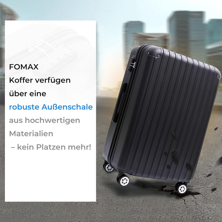 FOMAX Premium Handgepäck Koffer, Trolley Rollkoffer Reisekoffer, 77x47x27cm | mit 4 sanften Rollen u