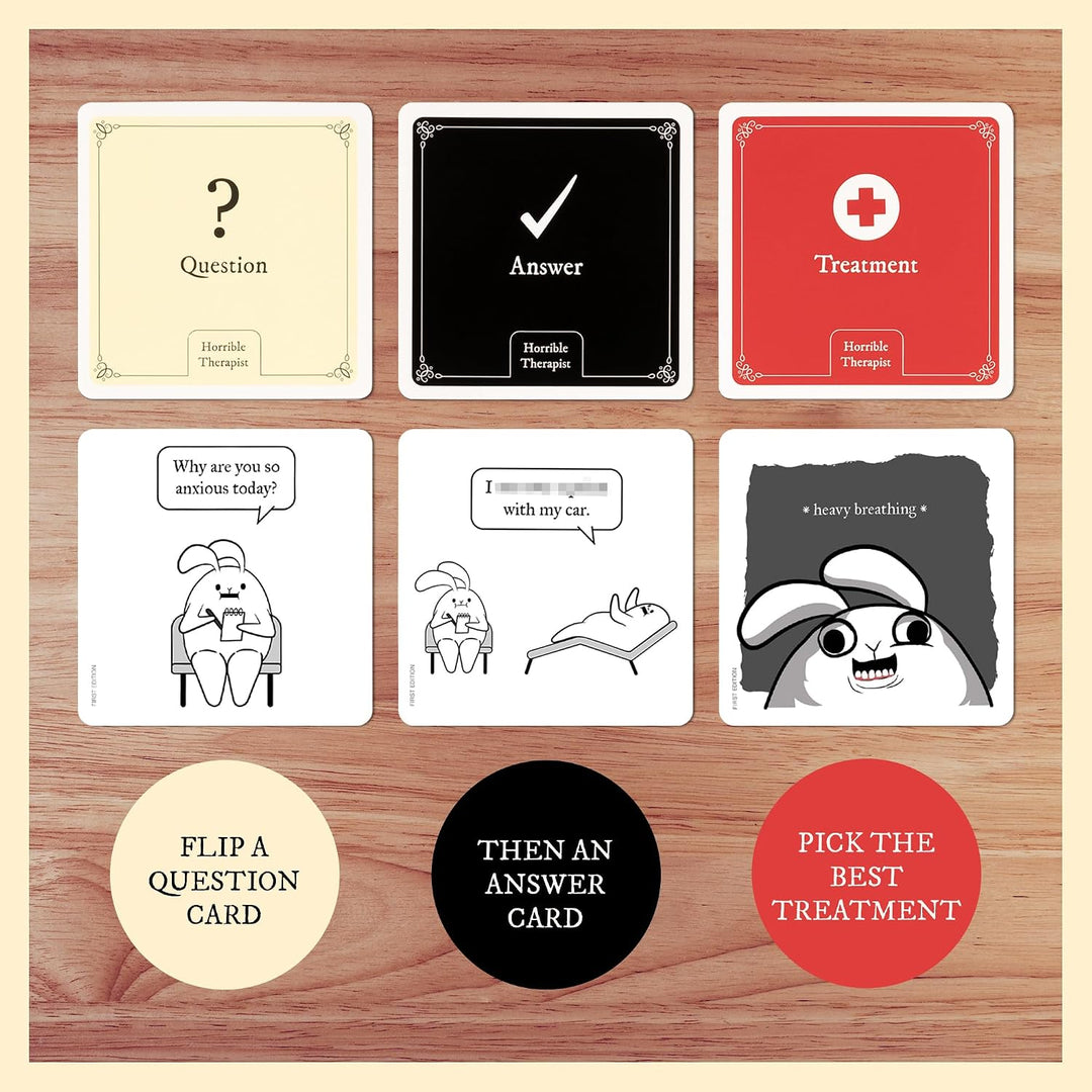 Exploding Kittens Horrible Therapist: Extra Horrible Edition by 3-8 Players - Ages 17+ - 15 Minutes