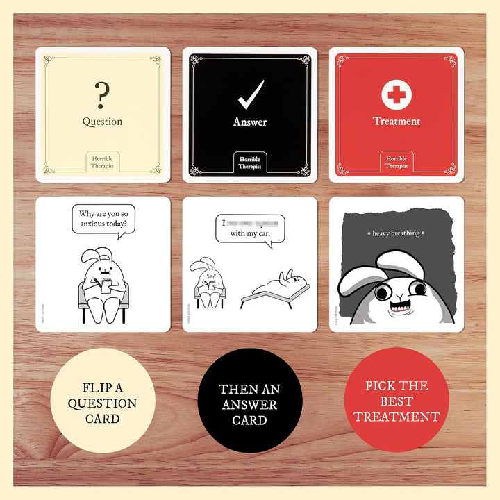 Exploding Kittens Horrible Therapist: Extra Horrible Edition by 3-8 Players - Ages 17+ - 15 Minutes