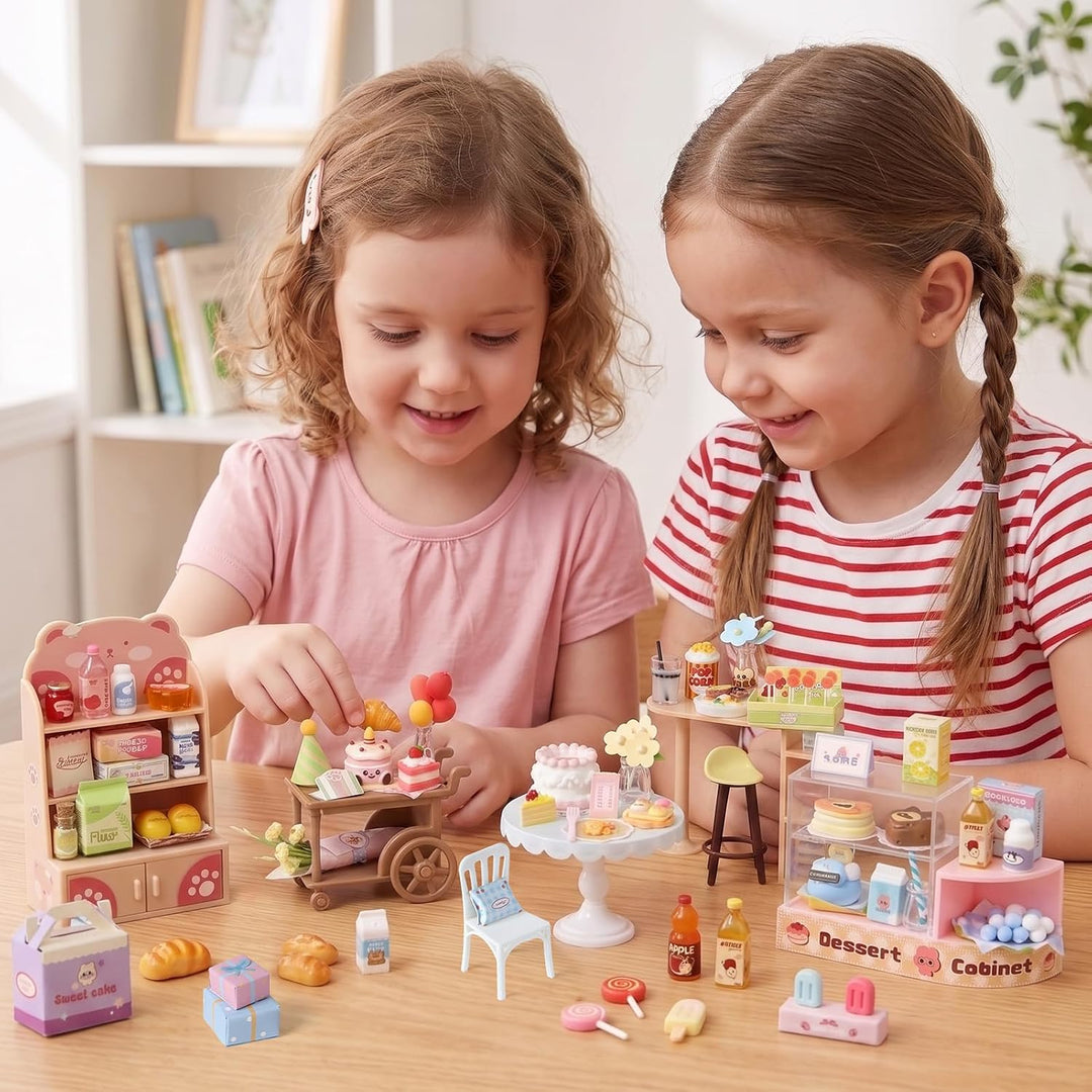 Miniatur Kaufladen Zubehör Mit 100+ Teilen Puppenhaus Zubehör Für Kinder | Mini Lebensmittel Kauflad