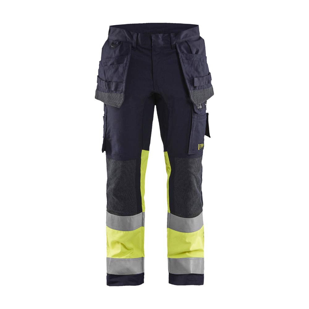 Blaklader 148615128900 Flammschutz Inhärente Arbeitshose mit Stretch D92 Marineblau, Gelb, D92 Marin