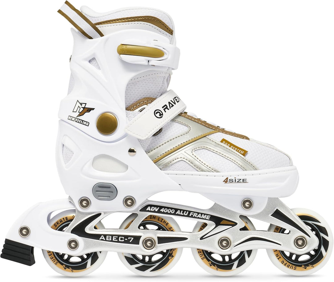 Inlineskates Inliner Raven Pulse verstellbar optional als 2in1 Inlineskates/Schlittschuhe 40-43 (25,