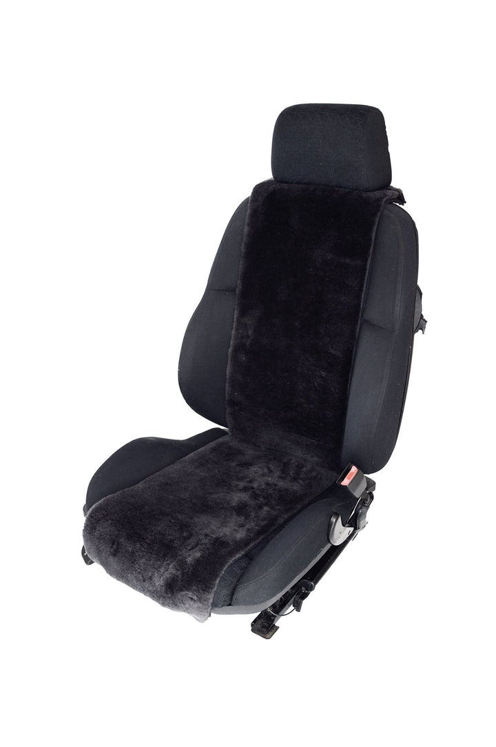 Autositzbezug/Sitzauflage aus echtem Lammfell 30cm Breite x 138cm Länge Premium (Schiefer) Fellhöhe