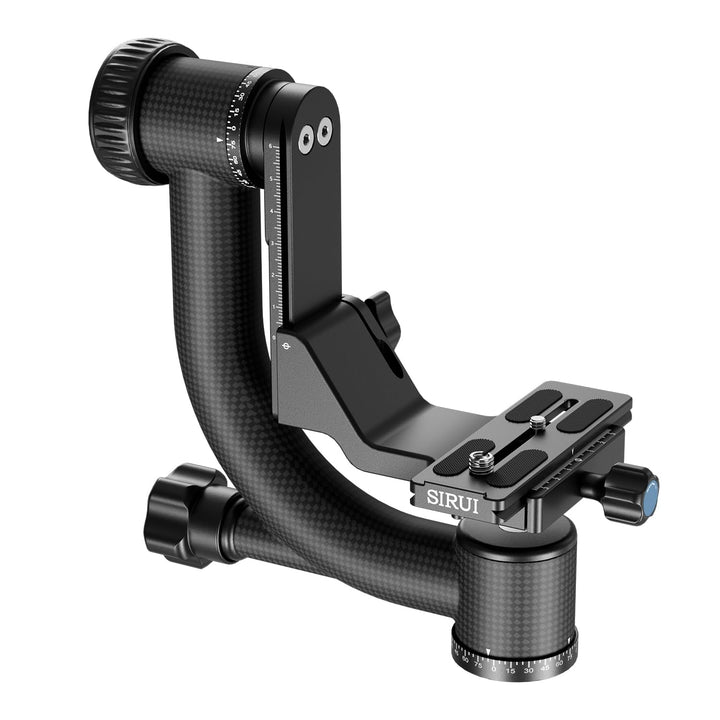 Sirui PH-20 Gimbal Head (Carbon, Höhe: 230mm, Gewicht: 1.3kg, Belastbarkeit: 20kg) mit Tasche und Gu