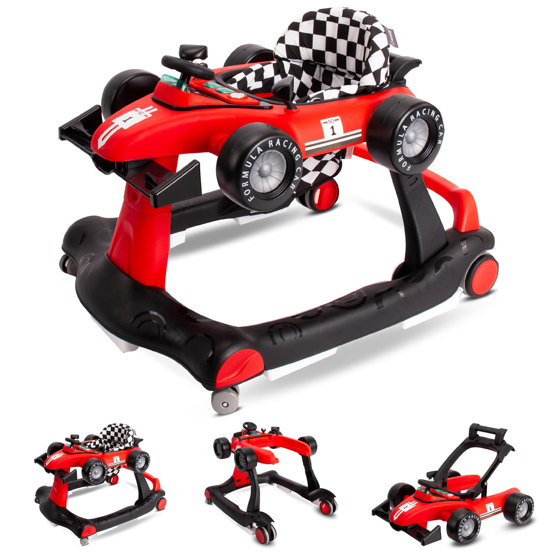 Sun Baby Lauflernhilfe Walker 3in1 mit höhenverstellbare Automotiv, Formula racing, interaktiv und f