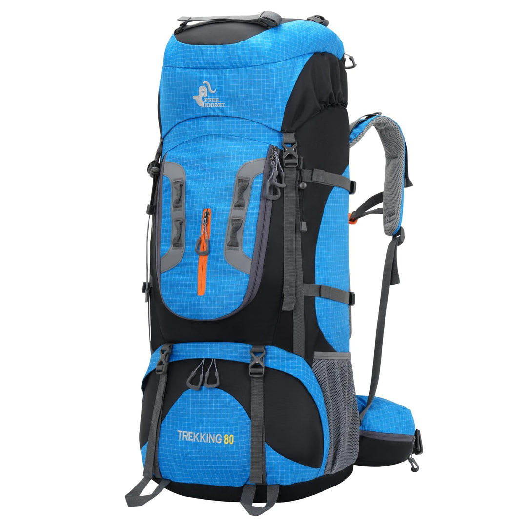 Bseash 80L Wasserdichter Wanderrucksack mit Regenschutz, leichter Outdoor-Sport, Reisen, Tagesrucksa
