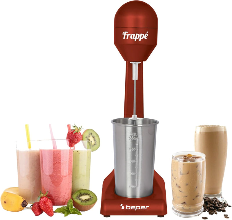 Beper - Elektrischer Standmixer für Milchshakes, Frappés, Smoothies und Cocktails, 2-Gänge, Aluminiu