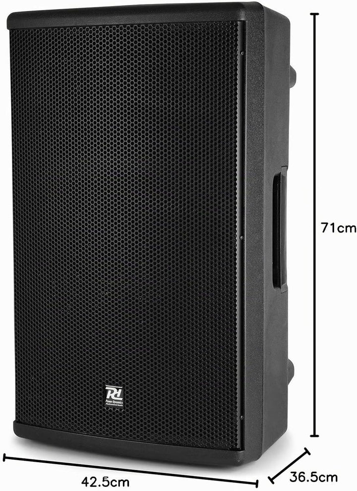 Power Dynamics PD415A - PA Lautsprecher, Aktiver Bi-Amp 15 Zoll Lautsprecher, 1400 Watt, DSP, DJ Box
