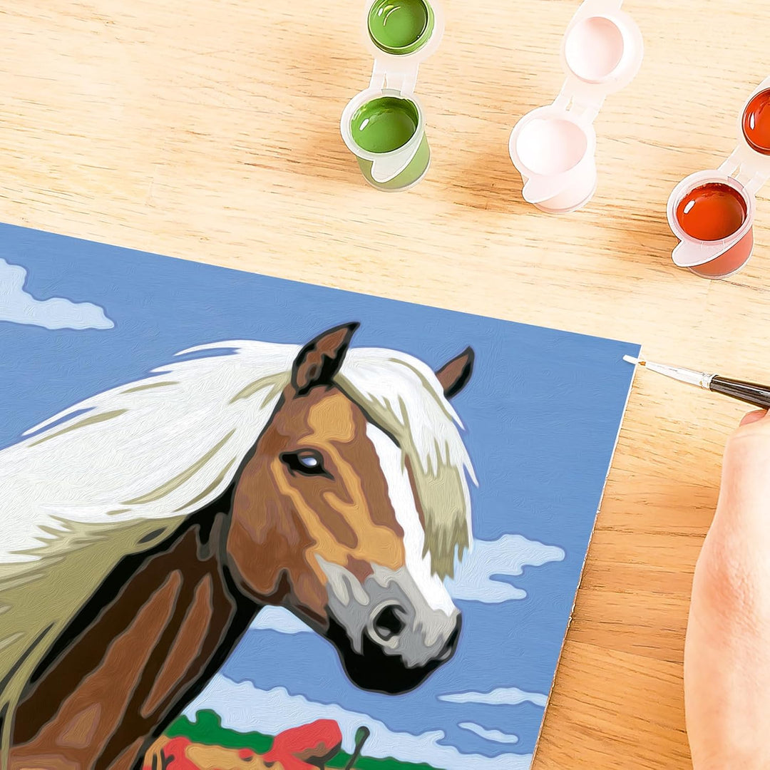 Ravensburger CreArt D Classic: Haflinger Pferd, Malset nach Zahlen, enthält ein vorgedrucktes Brett,