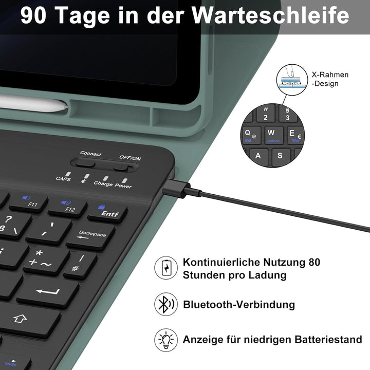 IVEOPPE Tastatur für Samsung Galaxy Tab S9FE/S10FE 10.9", Hülle Tastatur Galaxy Tab S9/S10FE 2025, M