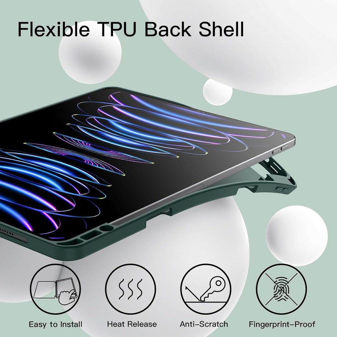 JETech Hülle für iPad Pro 12,9 Zoll (6./5. Generation, Modell 2022/2021) mit Stifthalter, Unterstütz