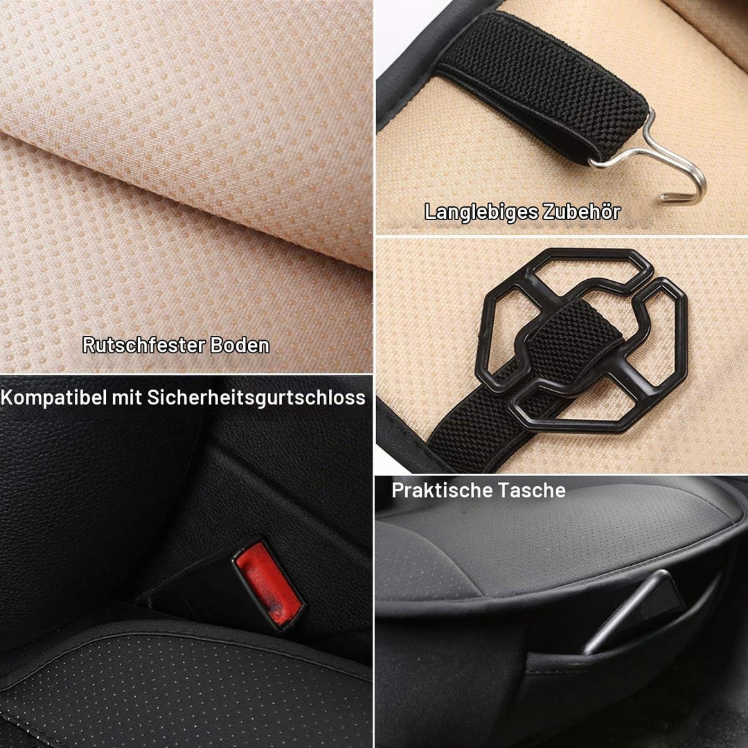 LUOLLOVE Sitzbezüge Auto Universal Leder Super Weich für Vordersitz 2PCS (Beige 52 x 51 cm) 2PCS Bei