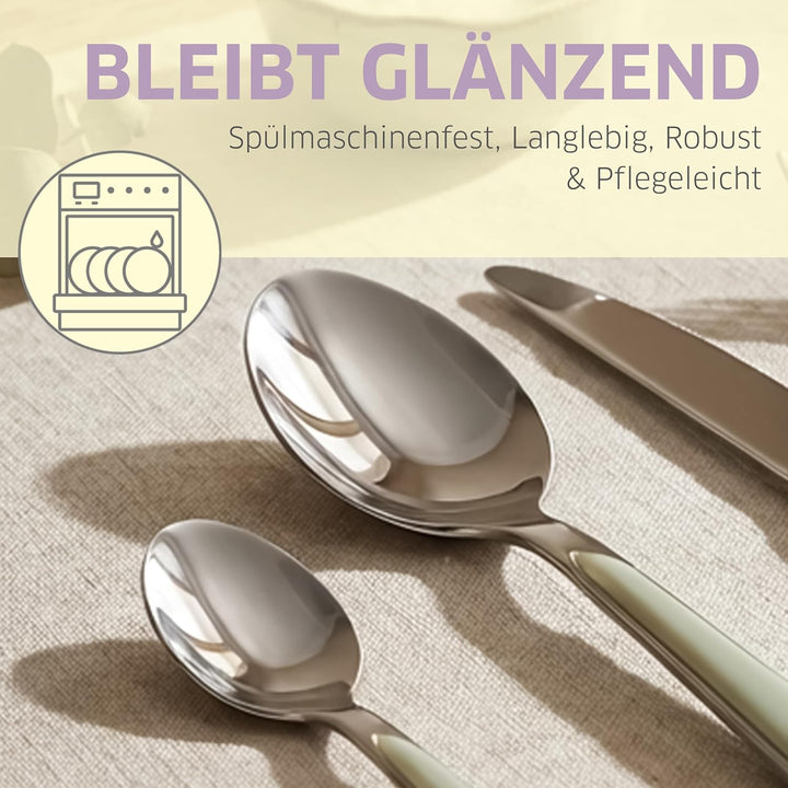 Kuppels Prisma Besteck Set für 6 Personen aus Edelstahl poliert | Besteckset 24-teilig | Hochwertige