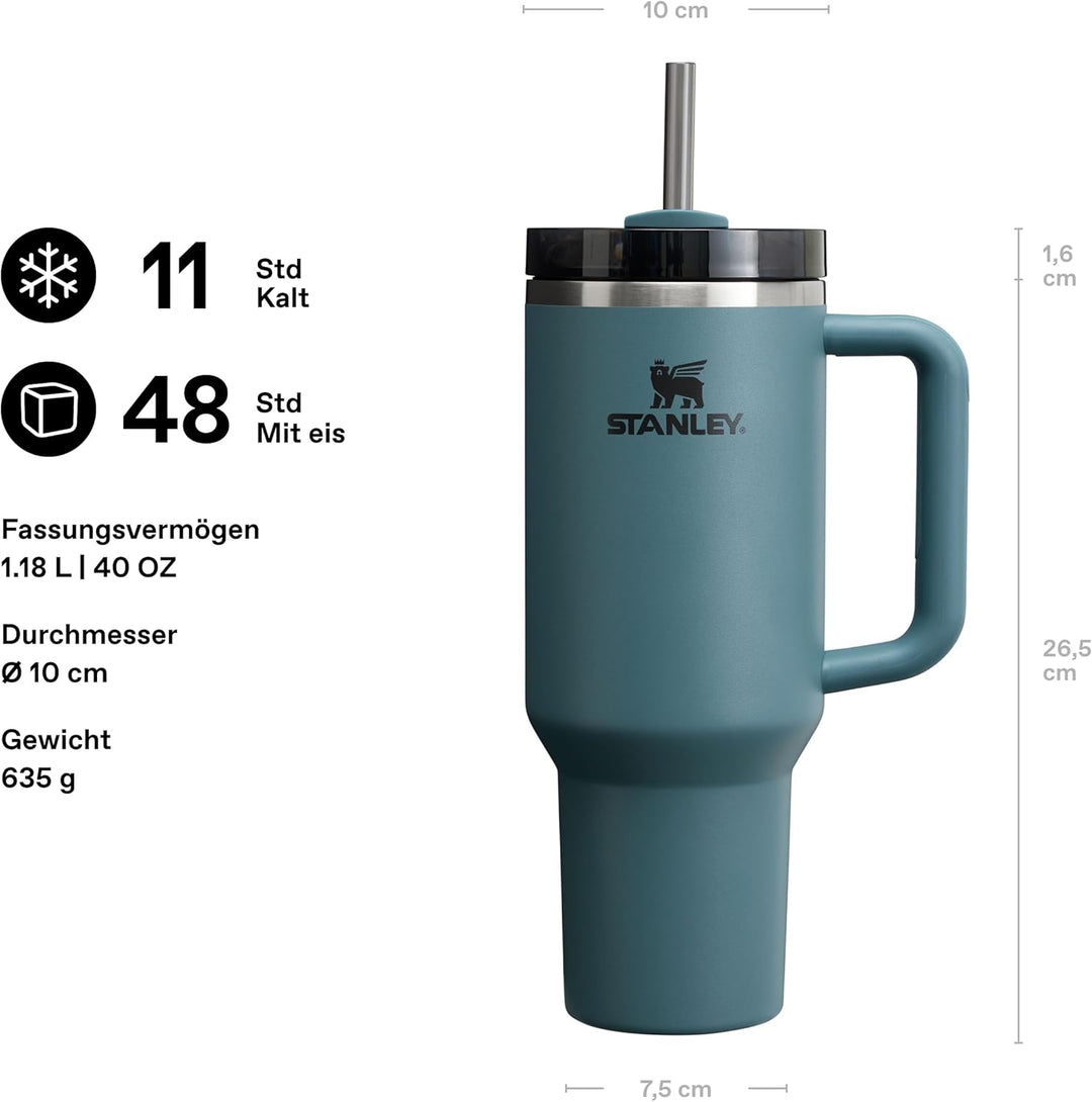 STANLEY 1913 Quencher H2.0 Flowstate Trinkflasche Mit Strohhalm 1.2L - Thermobecher Kühlt 11 Stunden