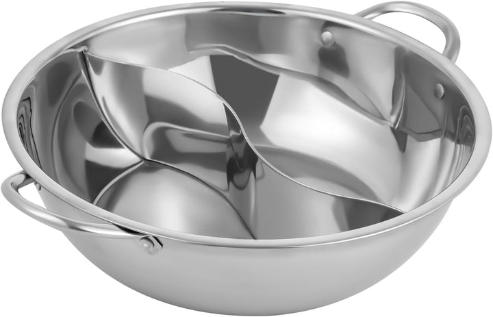 Hot Pot Herd 28×7cm Hotpot Mandarinenentopf Edelstahl Topf mit Deckel, Chinesischer Feuertopf, S-Typ