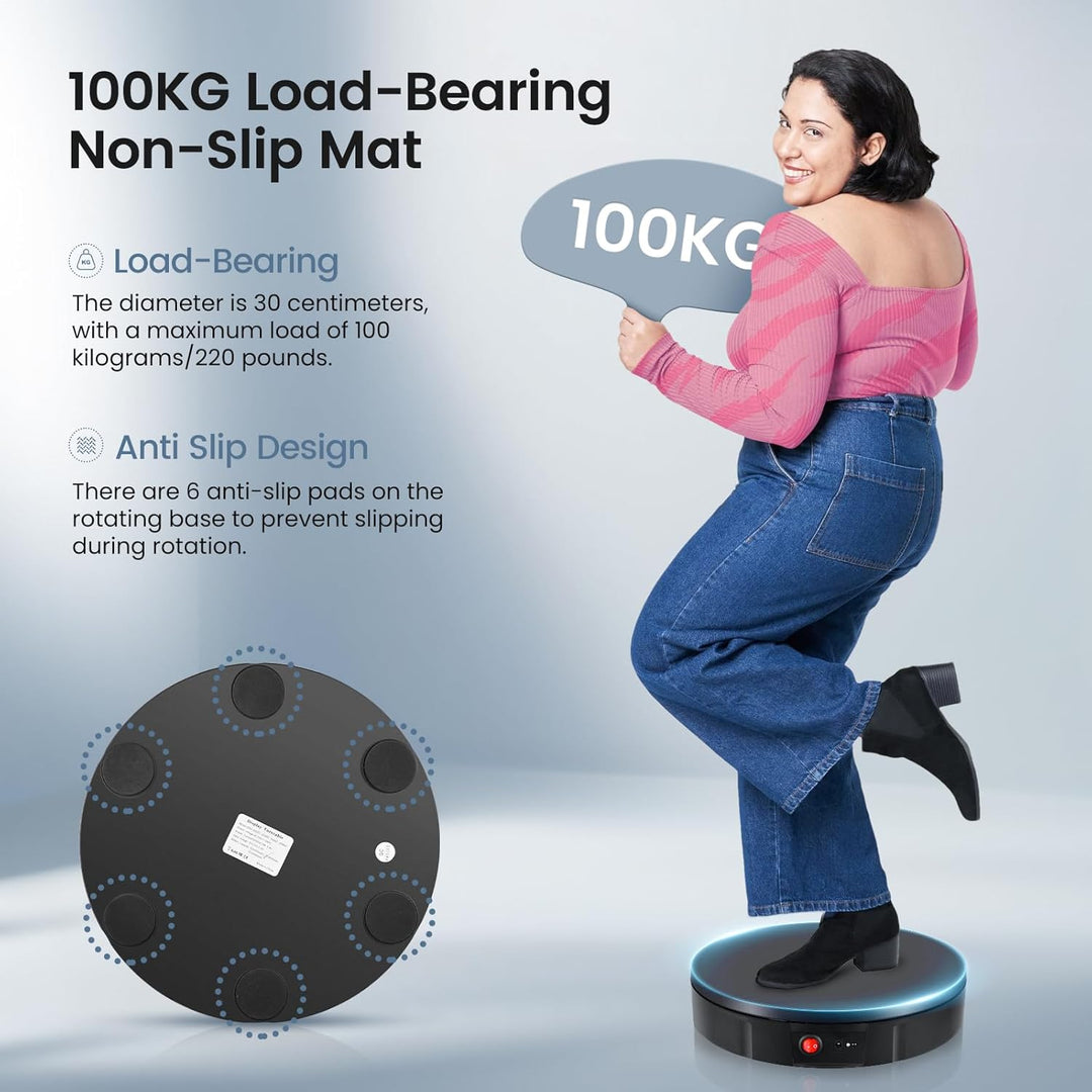 Drehteller Elektrisch, Couleeur 30CM 100KG Professioneller 360 Grad Elektrische Drehscheibe mit Wied