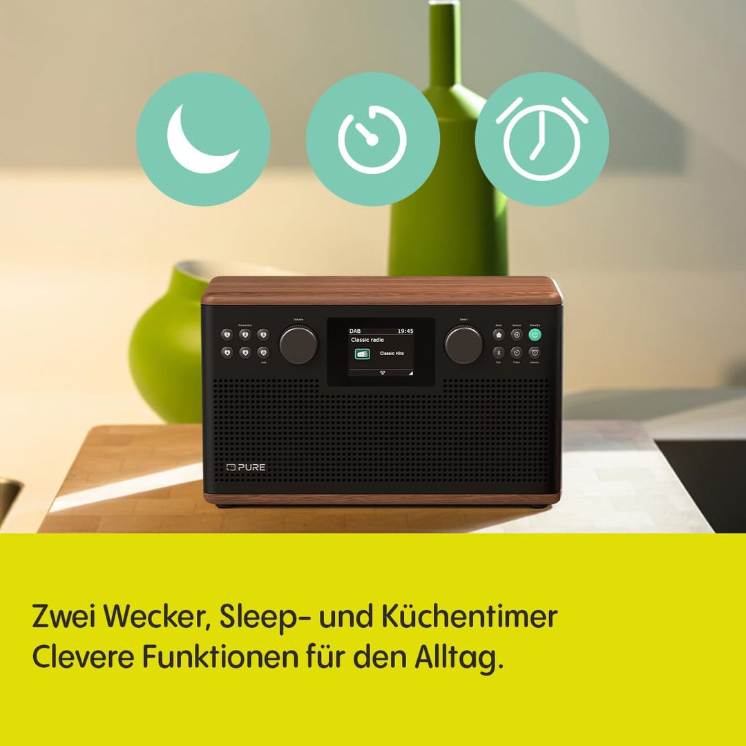 Pure Classic H6 Hi‑Fi Stereoanlage und Musikanlage mit DAB+ UKW Radio Bluetooth 5.3 USB‑A & AUX 2,4"