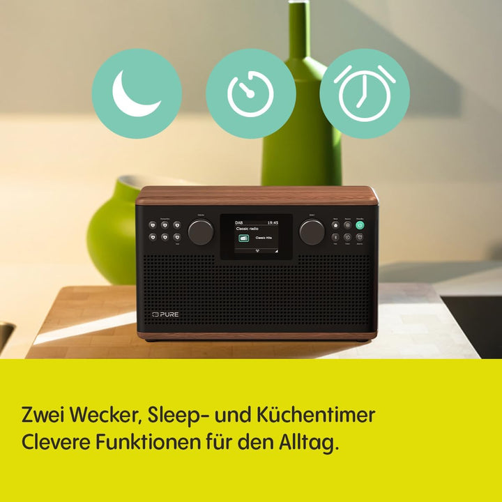 Pure Classic H6 Hi‑Fi Stereoanlage und Musikanlage mit DAB+ UKW Radio Bluetooth 5.3 USB‑A & AUX 2,4"