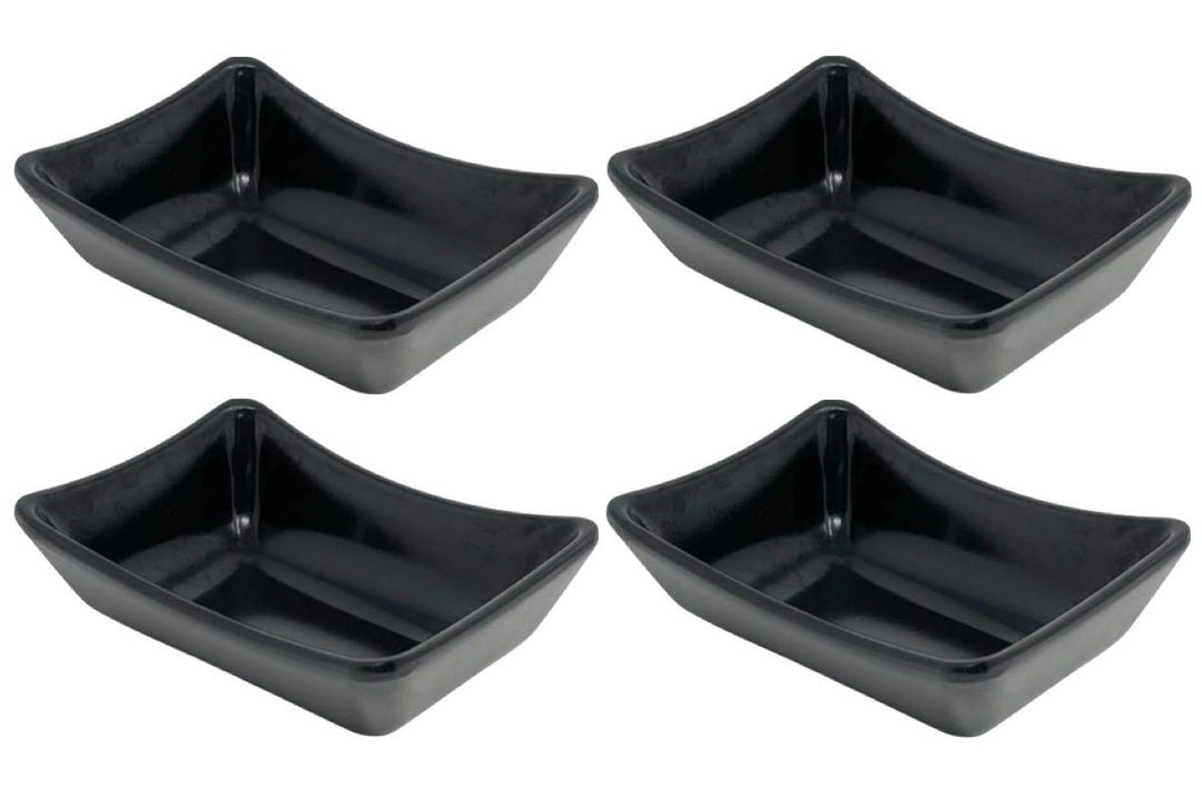4x Dipschalen Melamin Set Schwarz 757 Snackschale Servierschale Klein Mini Saucenschälchen Soja Schw