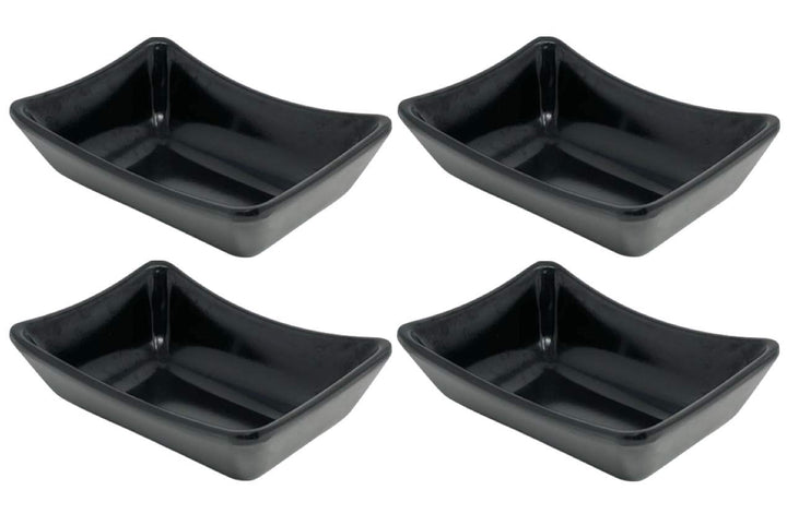 4x Dipschalen Melamin Set Schwarz 757 Snackschale Servierschale Klein Mini Saucenschälchen Soja Schw