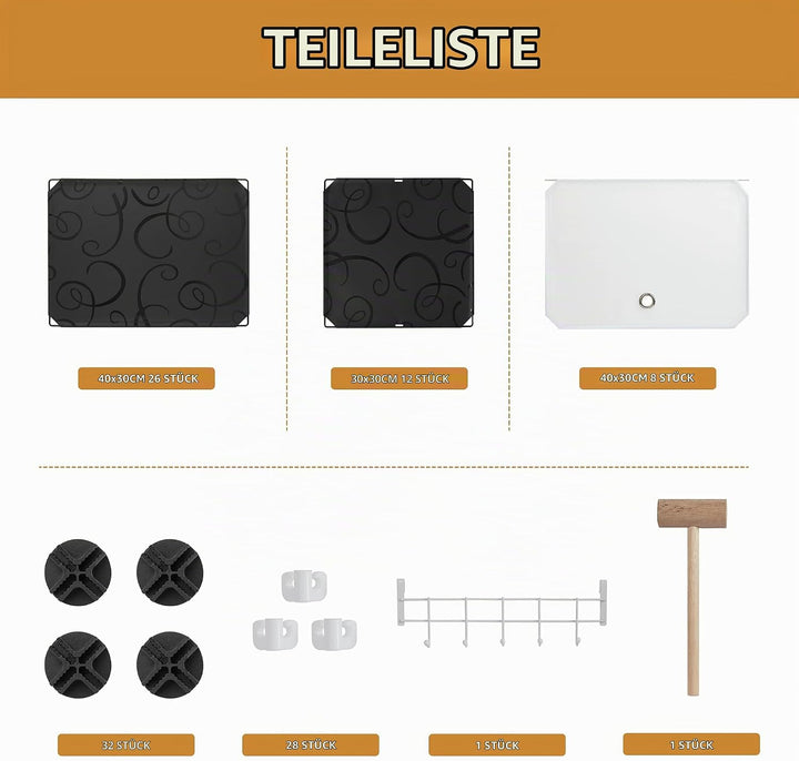 Mondeer Schuhregal, 8-stufiger Kunststoff Schuhschrank, Modulares Schuhaufbewahrung, Staub- und Wass