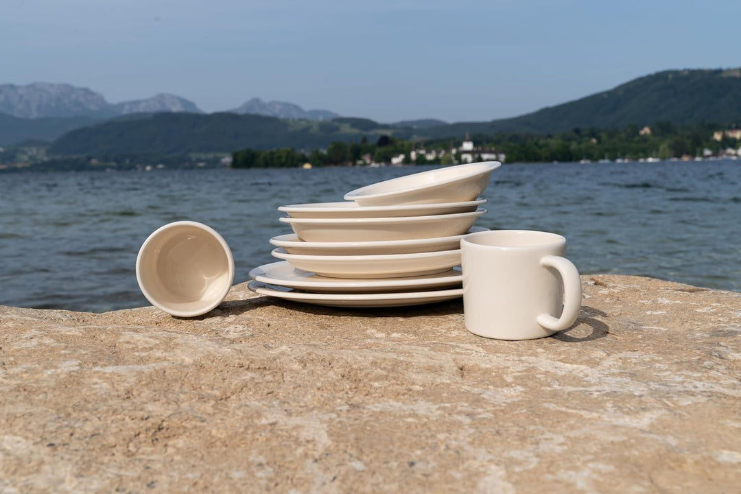 Suppenteller, Ø 22 cm, Natur, Geschirr handgemacht in Österreich, Natur