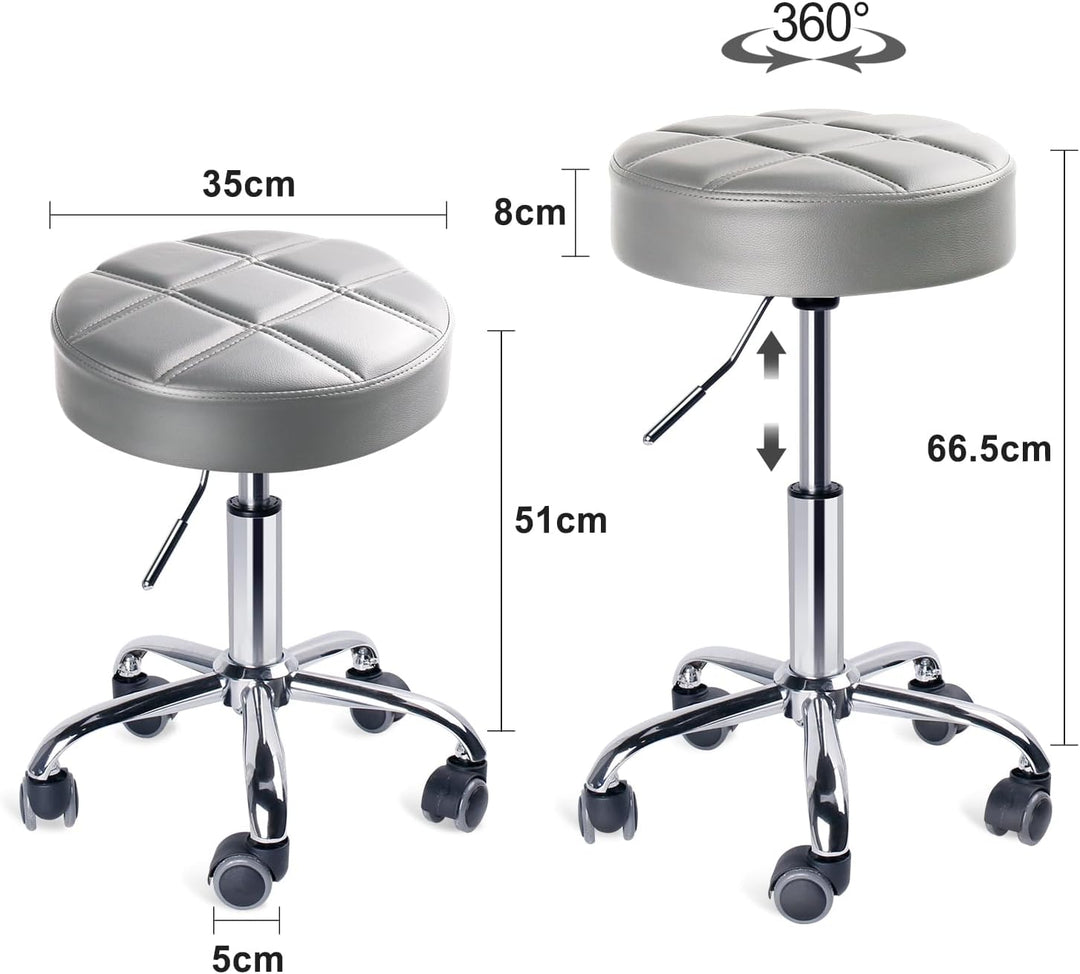Leader Accessories Drehhocker höhenverstellbar Rollhocker Funktionaler Arbeitshocker Studiohocker im