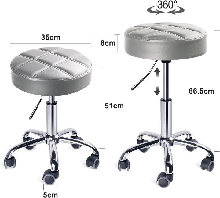 Leader Accessories Drehhocker höhenverstellbar Rollhocker Funktionaler Arbeitshocker Studiohocker im