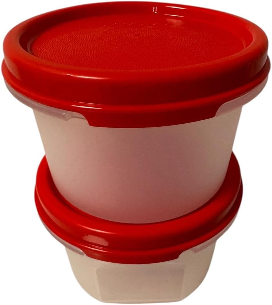 Tupperware Tpperware Smidgets Behälter klein Mini 200ml rot transparent mit Deckel auslaufsicher 200