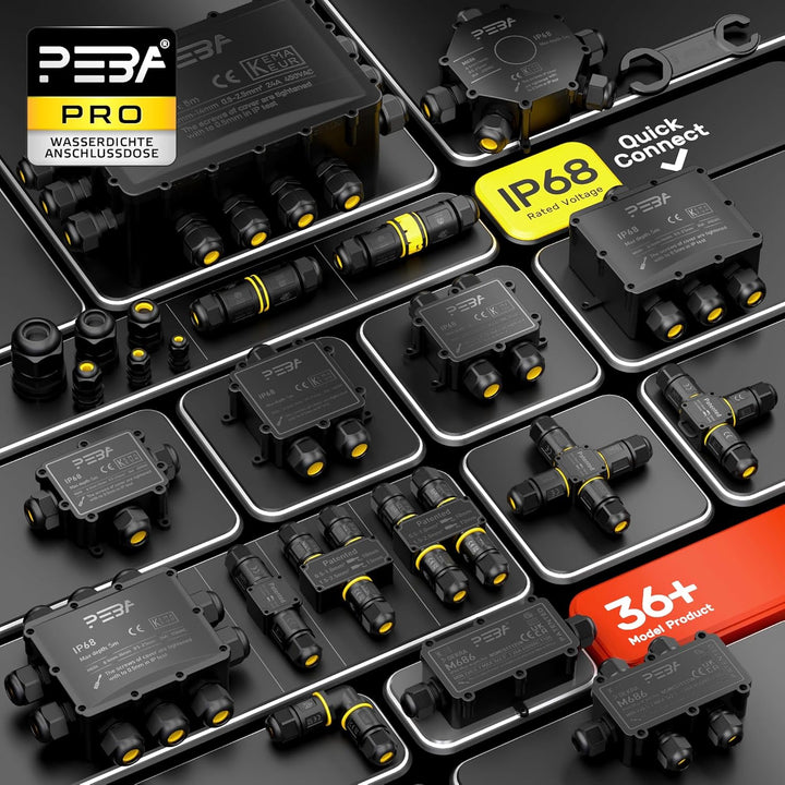 PEBA Abzweigdose IP68, Erdkabel Klemmdose Verbindungsdose, 7 Wege Junction Box, Klemmkasten, Wasserd