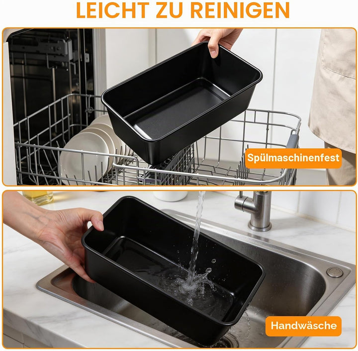 Kastenform Brotbackform Kohlenstoffstahl, Antihaft Backform mit Ablaufrost, Rechteckige Toastbrotfor