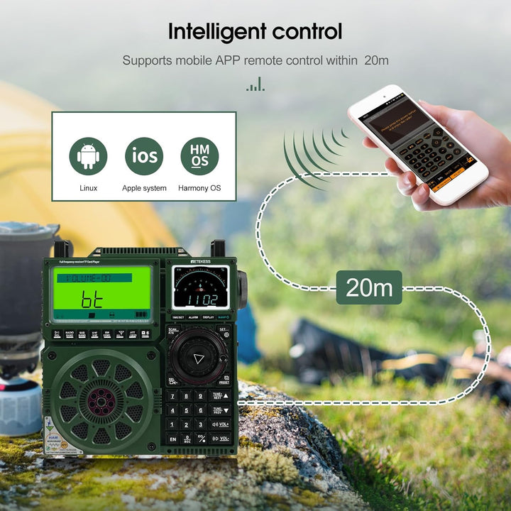 Retekess TR113 Kurzwellenradio,Vollband FM AM SW,AIR SSB,Tragbares Digitales Radio Vollband,App Remo