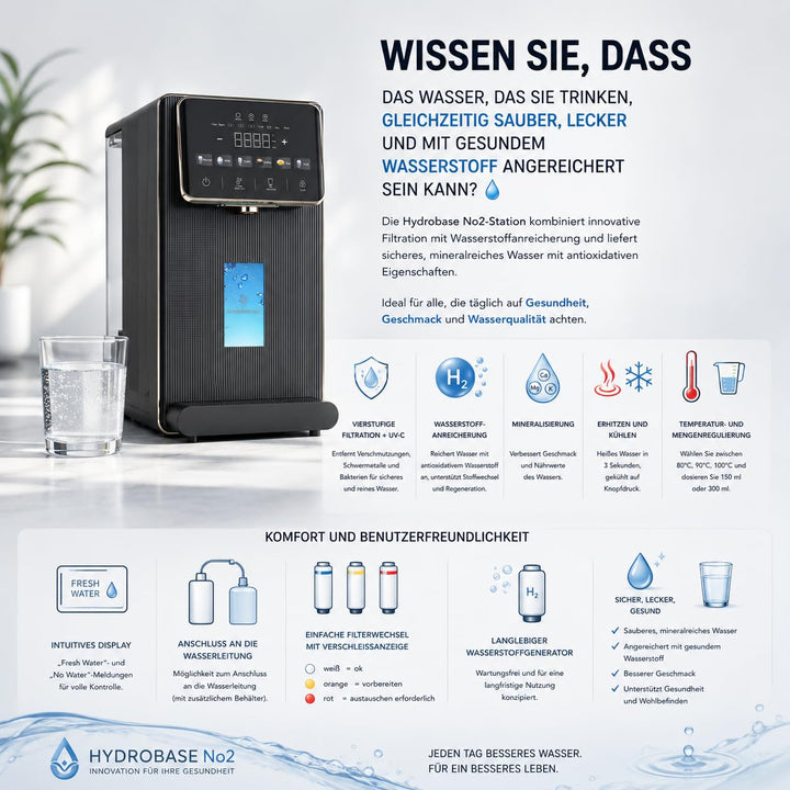 Osmoseanlage Mowo Aqua Wasserfilter Trinkwasser, Auftisch, Keine Installation, Heisswasserspender, U