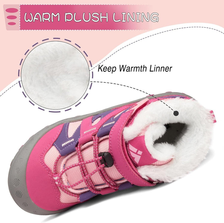 Mishansha Kinder Winterschuhe Warm Gefüttert Winterstiefel Jungen Mädchen Schneestiefel Outdoor Ruts