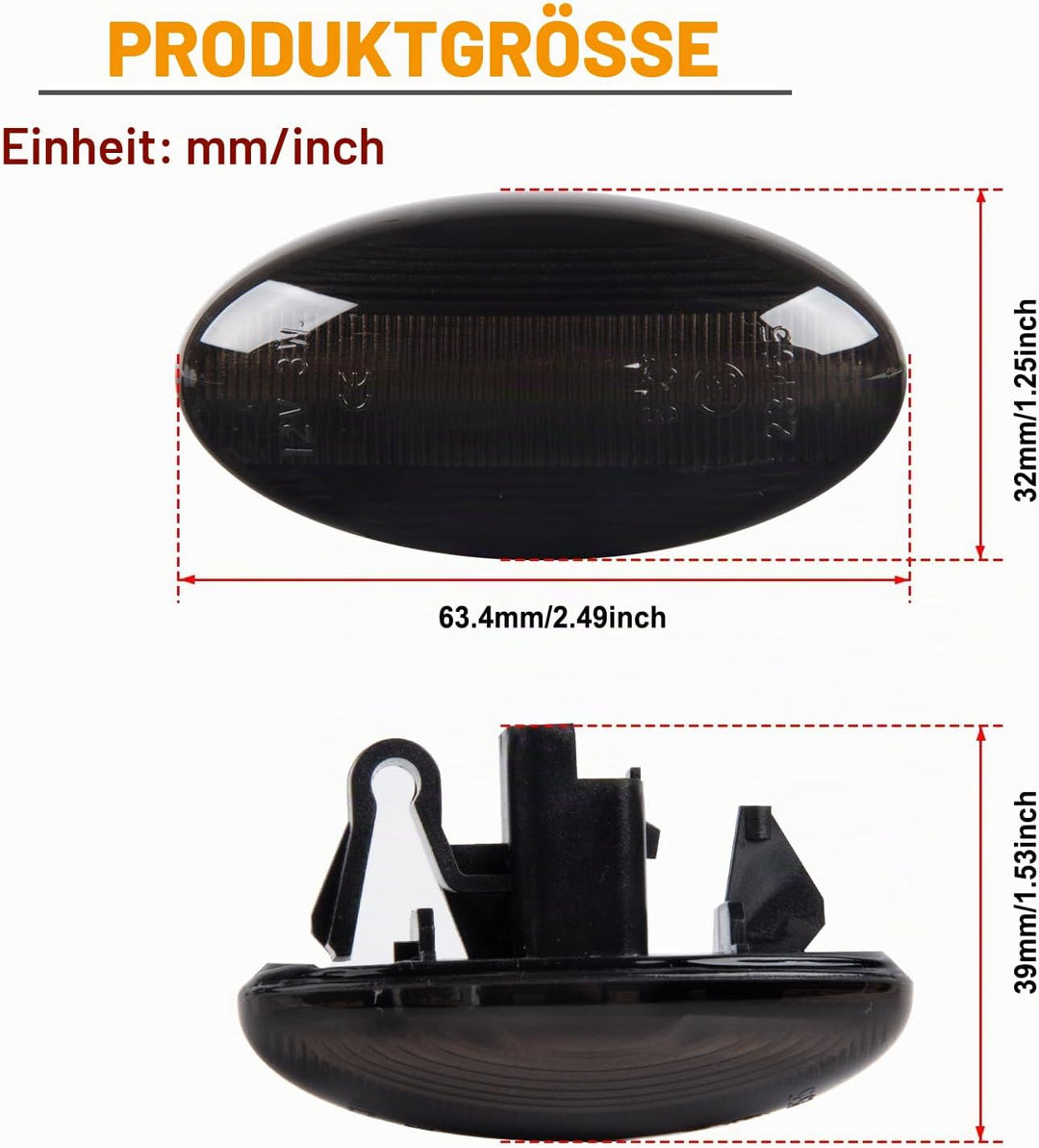 2 Stück LED Blinker Seitenblinker für Peugeot 1007 107 206 207 307 407 607 Partner Expert Citroen C1