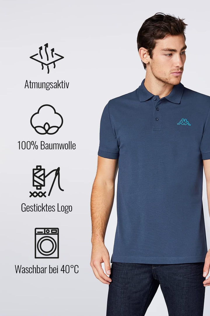 Kappa Herren Polo Shirt VENIST im 2er Pack in M - 5XL | Polo-Hemd mit Logodruck | Basic Poloshirts f